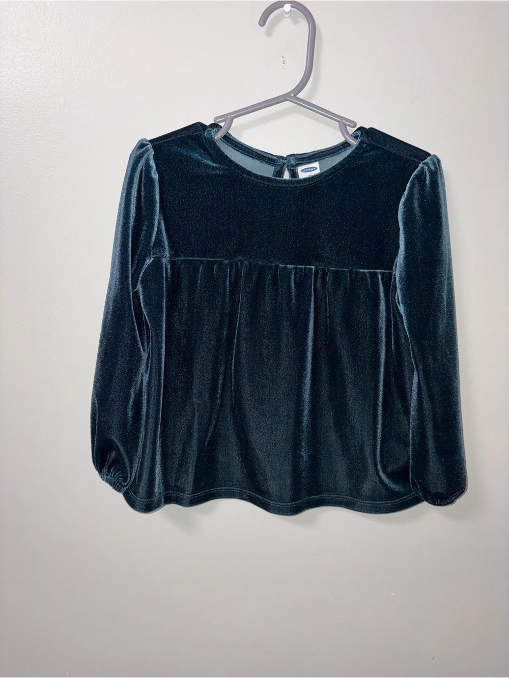 Old Navy Blue Velvet Puff Sleeve Top Festive Holiday Party 3T
